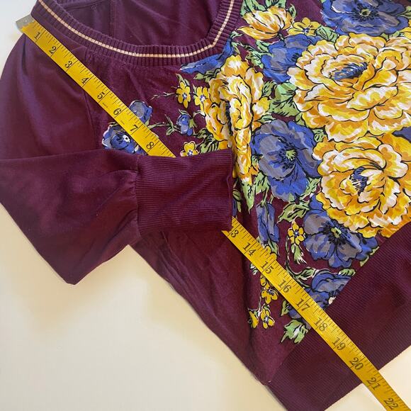 Anthropologie TINY Ashlee Floral Top Womens XS Purple V-Neck Puff Sleeve Boho - Picture 9 of 9